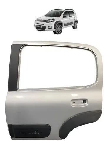 Porta Traseira Esquerda Fiat Uno Way 2014 Dianteira Esquerdo Prateado