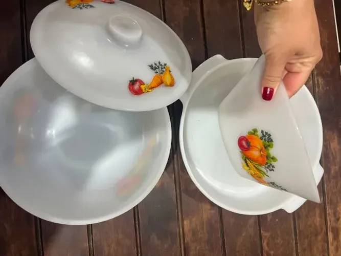 Tigelas opalino branco Termo Rey coleção legumes