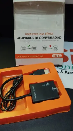 Adaptador de conversão HD HDMI para VGA femea