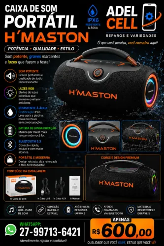 Caixa de som portatil Hmaston TN-910 nova Excelente qualidade sonora