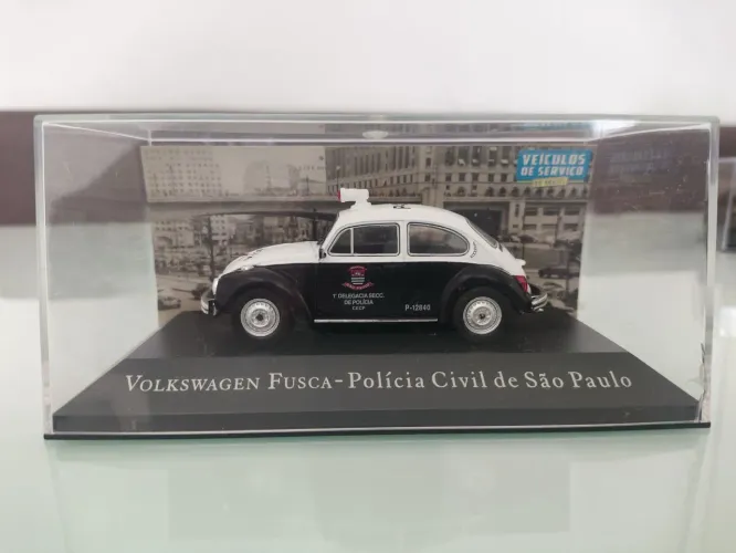 Miniatura Volkswagen Fusca - Polícia Civil de São Paulo 1/43