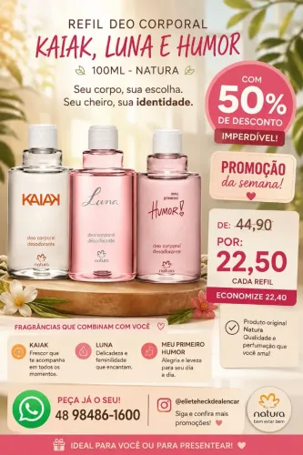 Promoção refil Deo corporal desodorante natura feminino 