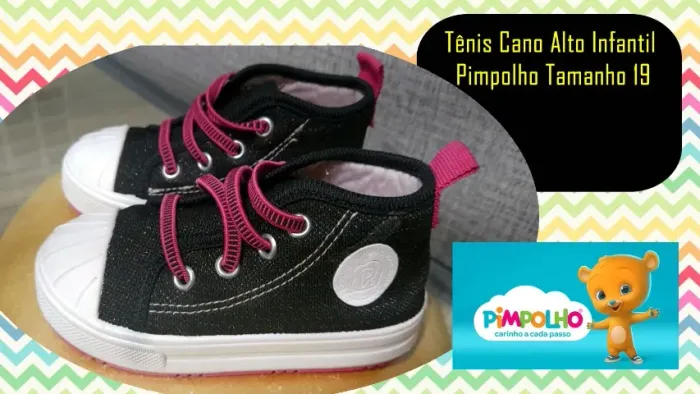 Tênis Cano Alto Infantil Pimpolho Tamanho 19