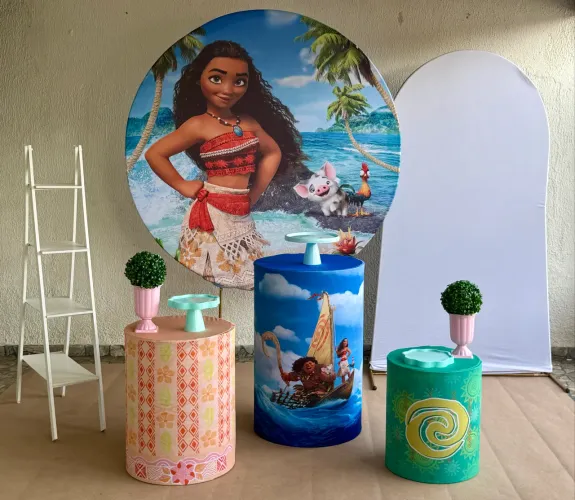 CAPA DE PAINEL REDONDO E CAPA DO TRIO DE CILINDROS DO TEMA MOANA