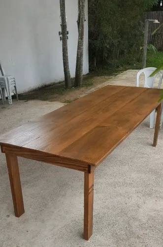 Mesa Rústica de madeira maciça 2,40x90.