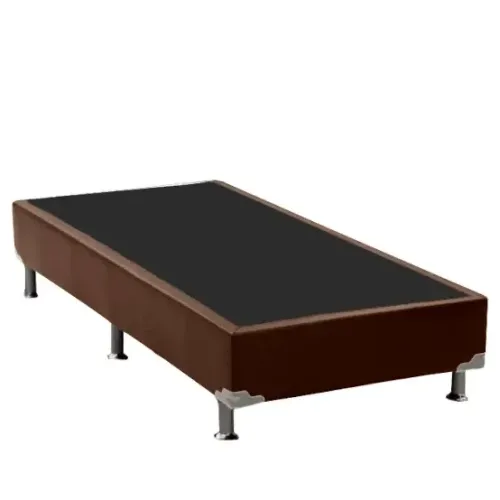 Base simples solteiro Corino marrom LONG LIFE / entrega hoje