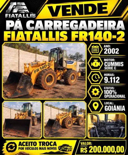 Vende-se Pá carregadeira Fiatallis Fr140-2