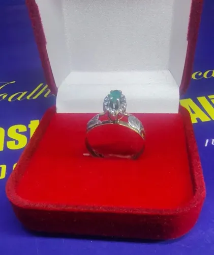 Anel Formatura Ouro 18 Kilates Cabeça Prata 950 Peso 1.90 Gramas                          