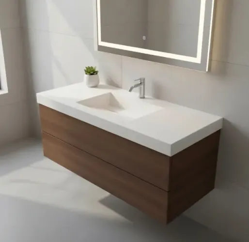 Pia Esculpida Em Porcelanato 70x45x15 Para Banheiro