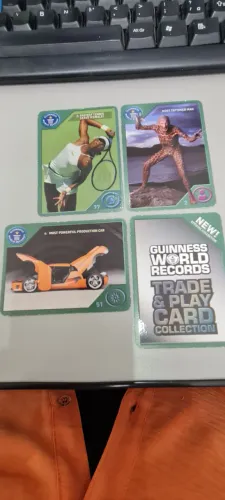 4 Cartas Colecionáveis Guinness World Records 2006 - Raridades