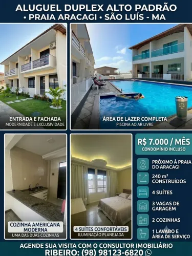 Duplex de Alto Padrão no Aracagi - Lado Praia e Nascente