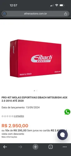 Molas Eibach - Mitsubishi ASX, Outlander, Lancer