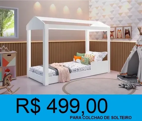 Cama infantil no tamanho solteiro Montessori - Entrega e montagem grátis