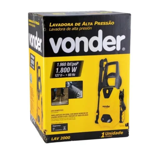 Lavadora Alta Pressão Vonder LAV 2000 1800W 1960PSI 127V Mangueira 5m Stop Total