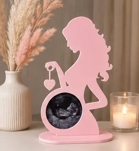 Moldura Ultrassom Bebê Gravidez Porta Foto Gestante Decorativo - Escolha a cor