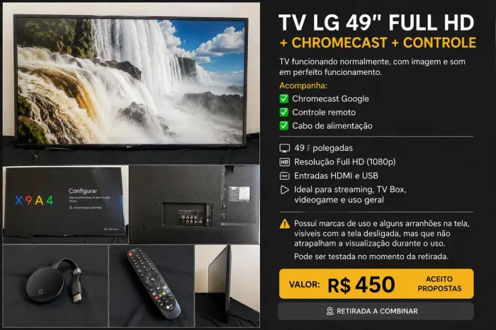 TV LG 49? Full HD Funcionando - ESSE PREÇO SÓ PRA HOJE