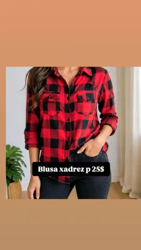 Blusa quadriculada feminina P