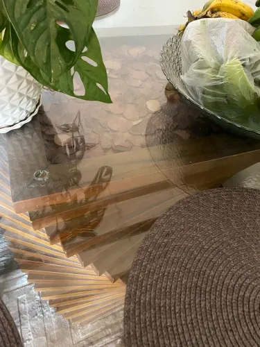 Mesa De Vidro Com 6 Cadeiras 