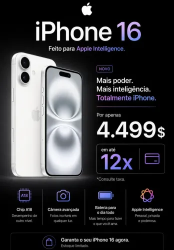 IPHONE 16 LACRADO - TENHO OUTROS MODELOS NOVOS 