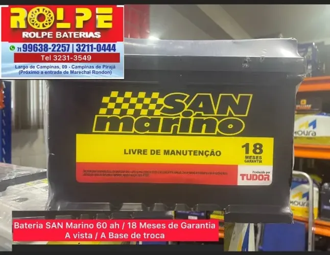 Bateria Automotiva 60 ah \18 Meses de Garantia \San Marino