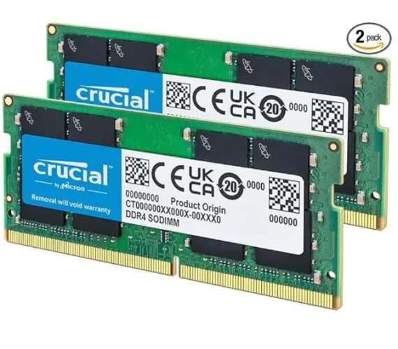 Memória RAM DDR4 Crucial 32GB 2x16GB SODIMM para notebook