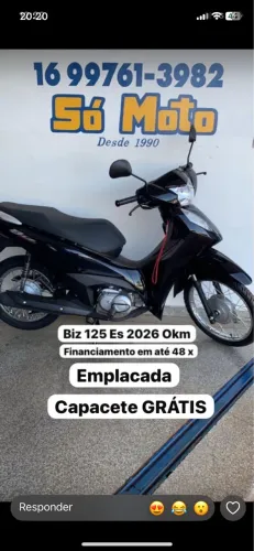 Biz 125 Es 2026 Okm preto