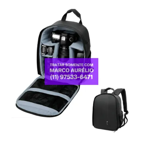 Mochila Organizadora para Fotógrafo e Câmera com Divisória de Objetos - R$ 100