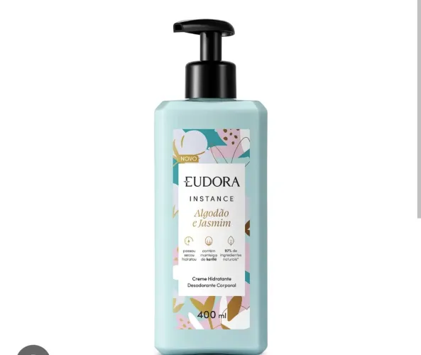 Cremes Hidratante Eudora Instance  algodão e jasmim 400ml