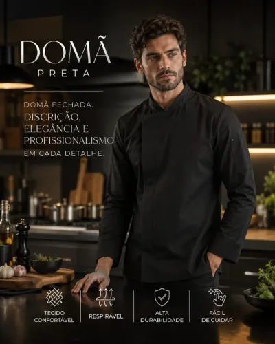 Uniforme Profissional Personalizado Chef De Cozinha Cozinheiro Pied Poule e Dolmã