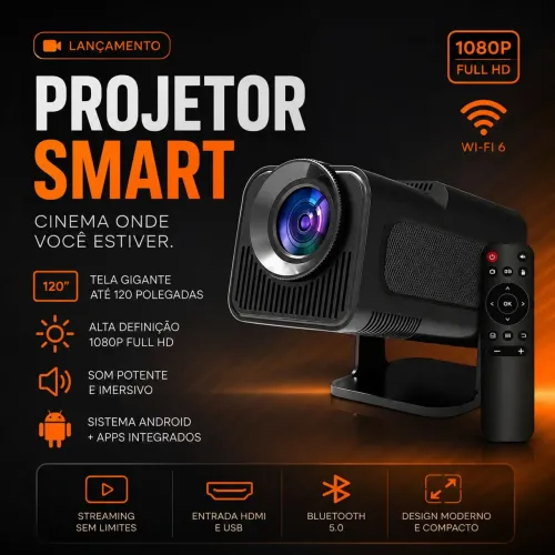 Projetor Portátil Smart - Entrega Grátis