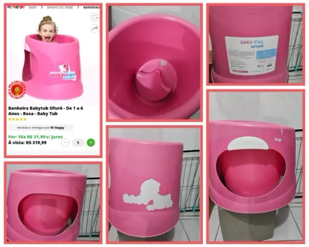 Banheira Babytub Ofurô - De 1 a 6 Anos - Rosa - Baby Tub