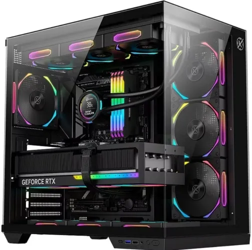 Gabinete gamer ATP aquário preto