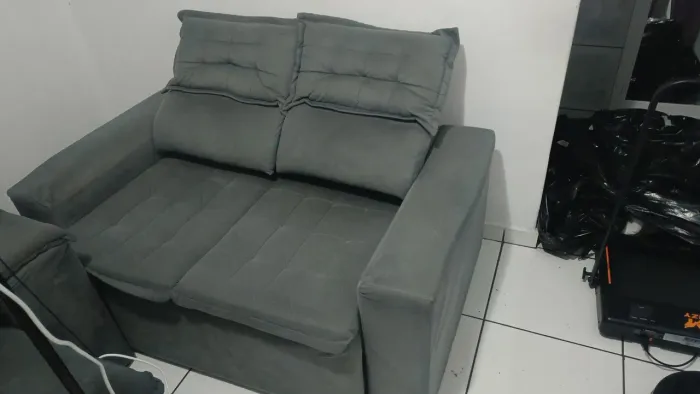 Sofá 1,50m reclinável, retrátil, com rodinha