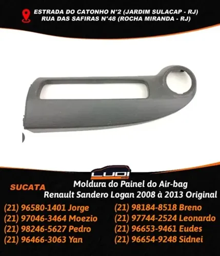 Moldura do Painel do Air-bag Renault Sandero Logan 2008 à 2013 Original