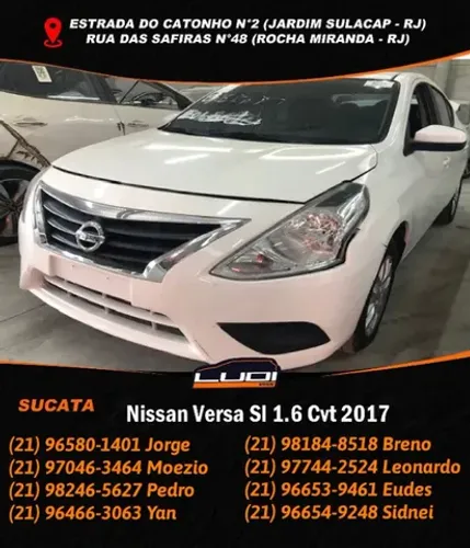 Nissan Versa Sl 1.6 Cvt 2017 Sucata