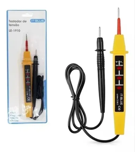  Chave Testadora Elétrico Profissional 3 Indicadores Tensão