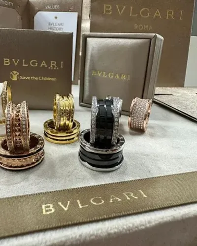 Alianças aneis bvlgari o par com duplo banho em ouro 18k