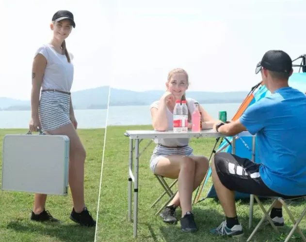 Mesa Pequena Dobrável Camping Alumínio