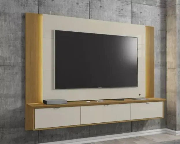 Painel Sala Qatar para TV até 70 Polegadas com 2 Fitas LED *novo na caixa*
