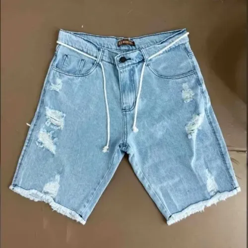 Bermuda jeans masculina 100% algodão 