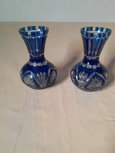 Par de Jarras em Demi-Cristal Lapidado