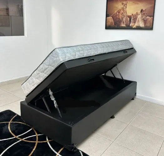 Base box baú solteiro black 7194 - ENTREGA HOJE !!! 
