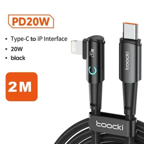 Cabo Toocki 20w Tipo C - Iphone 90°,Apple,Ipad,Macbook Carga Extra Rápida
