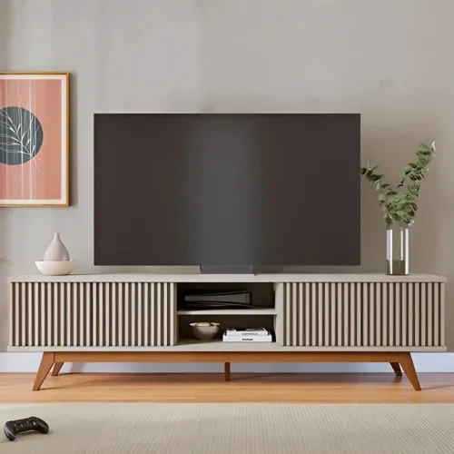 Rack Design Ripado Larg. 2.18m Off White Para TV's até 75 rf65