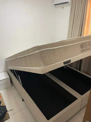 Base Box Baú Bege Suede