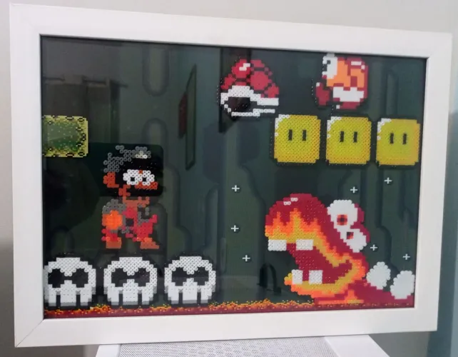 Quadro Super Mario World em pixel art
