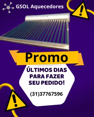 Aquecedor solar instalado novo