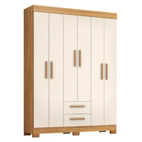 Guarda Roupas de Casal 6 Portas 2 Gavetas Libano