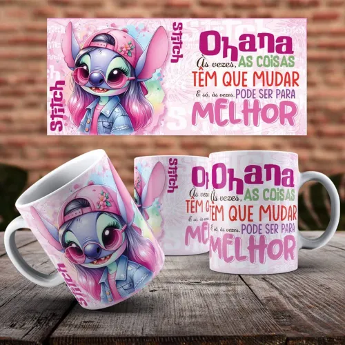 Caneca Stitch Ohana - Personalizada