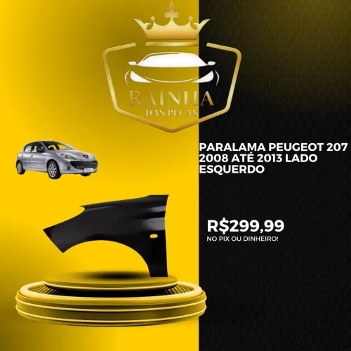 Paralama Peugeot 207 2008 até 2013 Lado Esquerdo